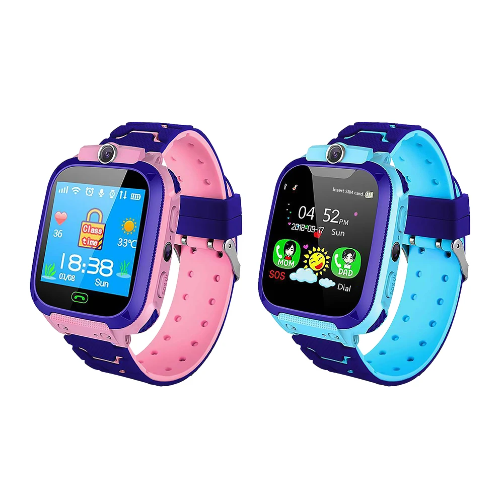 q12 kids smartwatch waterproof phone call watch sos anti lost tracker smart watch for children gift blue pink multi languages free global shipping