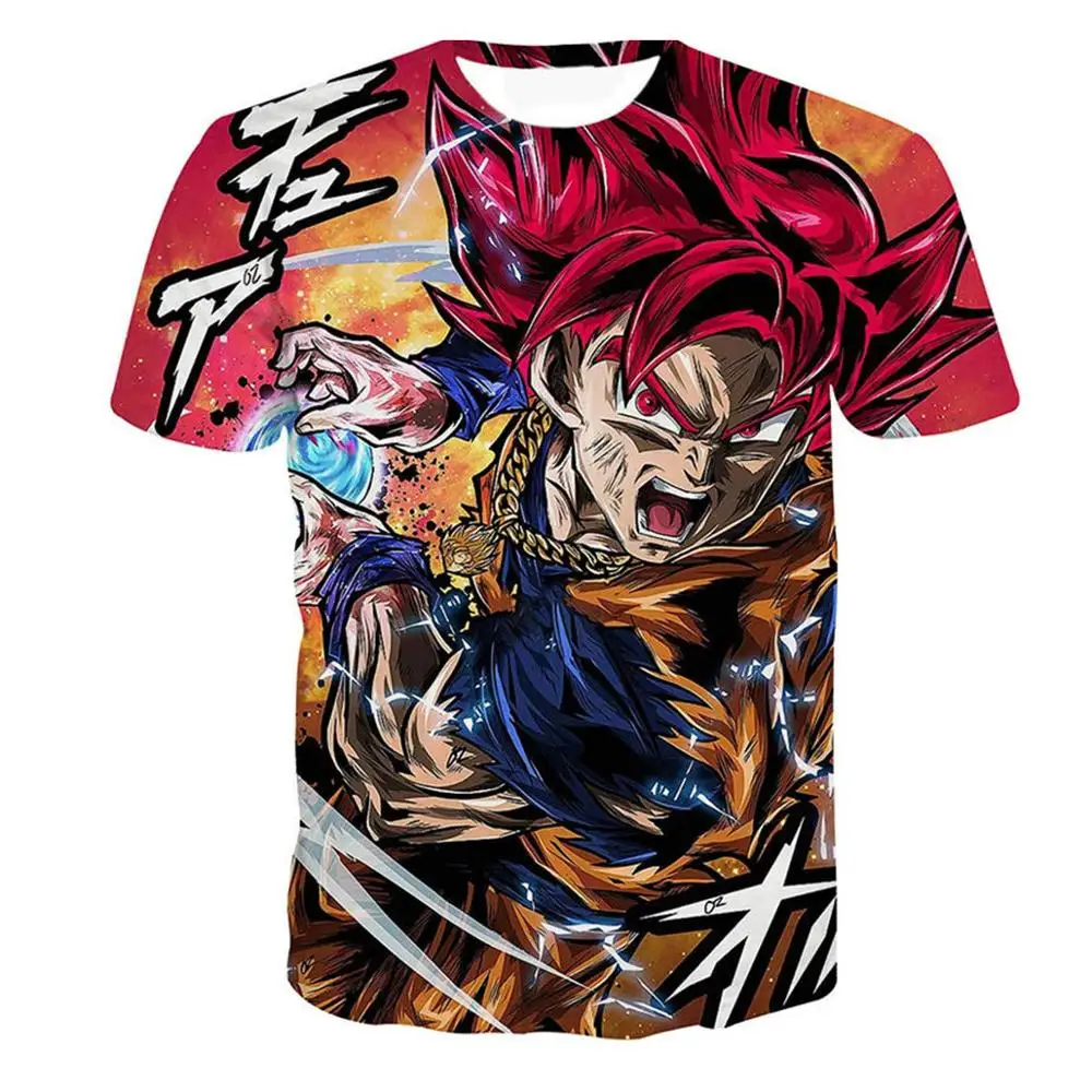 Новинка футболка с 3D принтом Dragon Ball Z Super Saiyan Vegeta Мужская модная