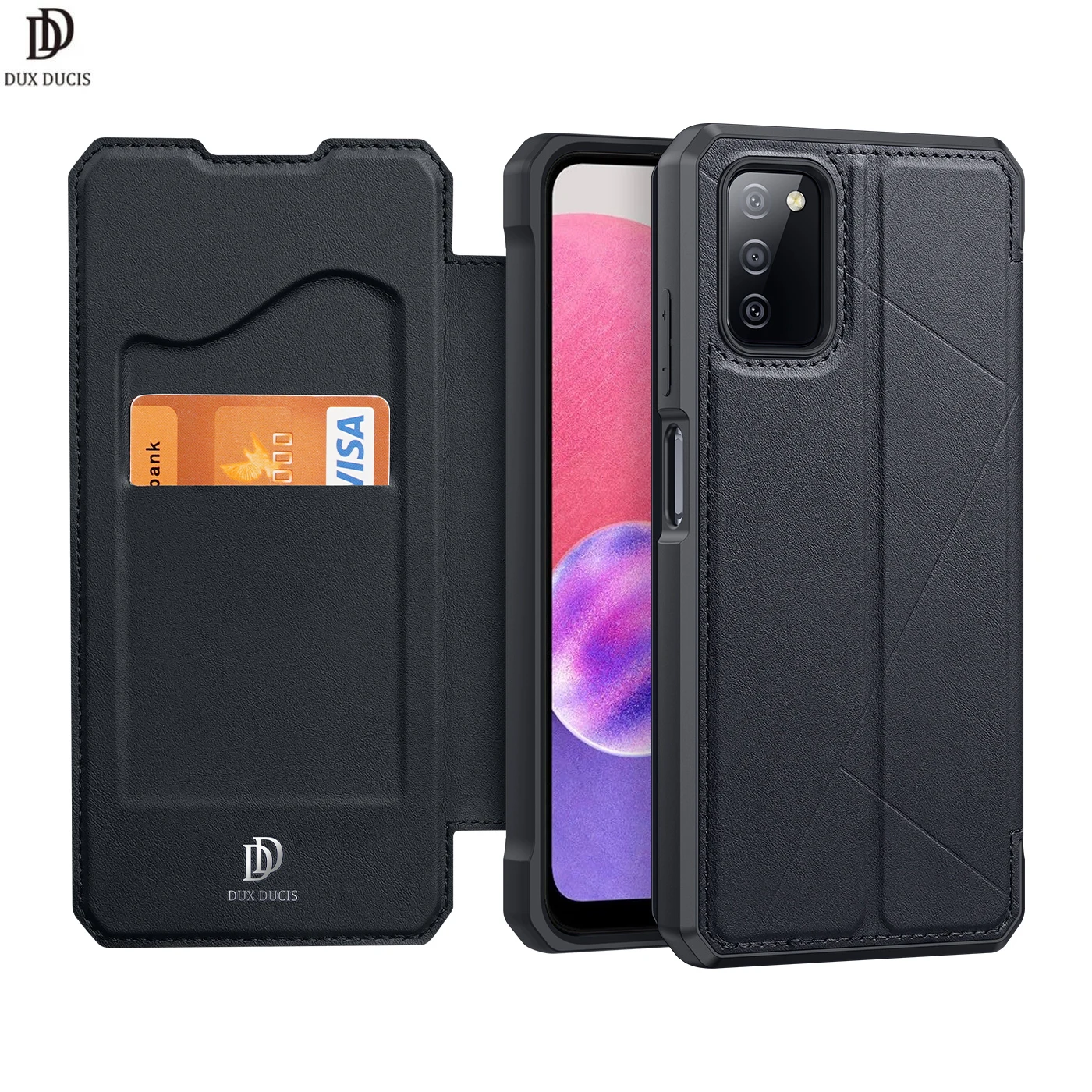 

For Samsung Galaxy A03s(166.5mm) Case DUX DUCIS Skin X Series Flip Cover Luxury Leather Wallet Case with Magnet Card&Cash Slots