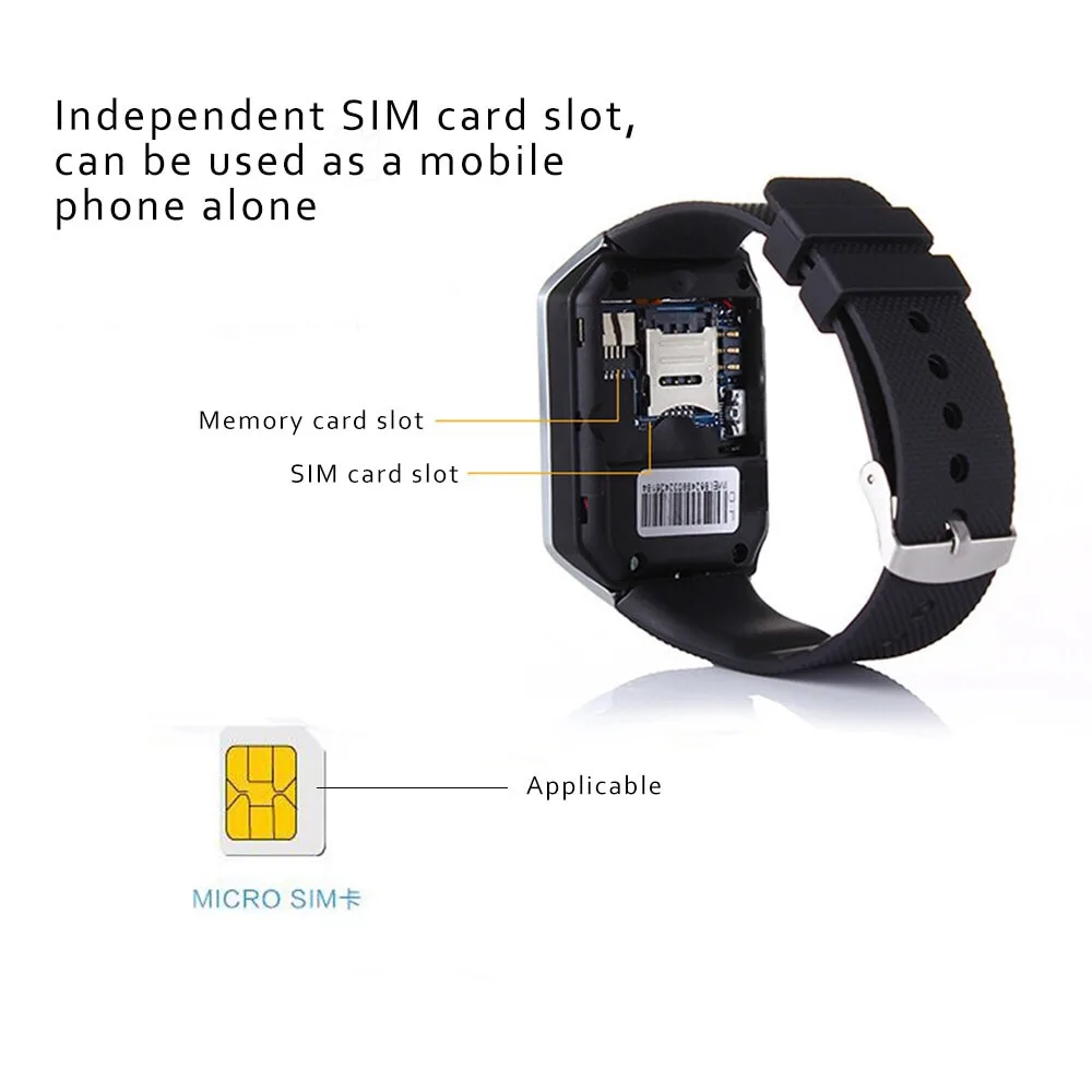 Смарт-часы DZ09 с камерой Bluetooth спортивные часы поддержкой sim-карты умные носимые