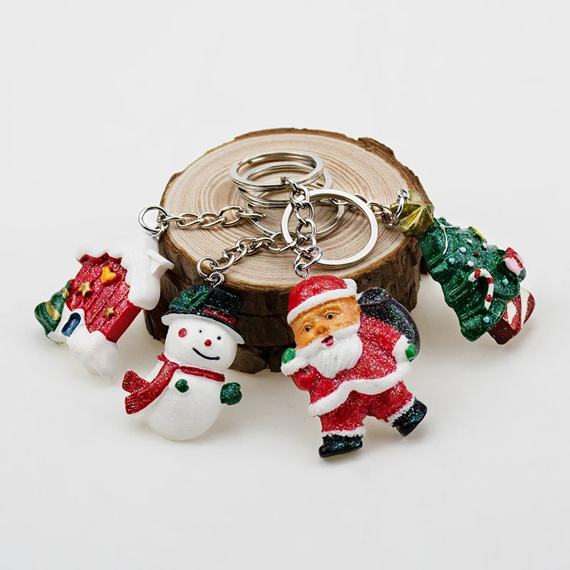 

Christmas Present Keychain Keyring Christmas Gift Automobile for Car Decoration Key Ring Snowman Santa Claus Key Chain
