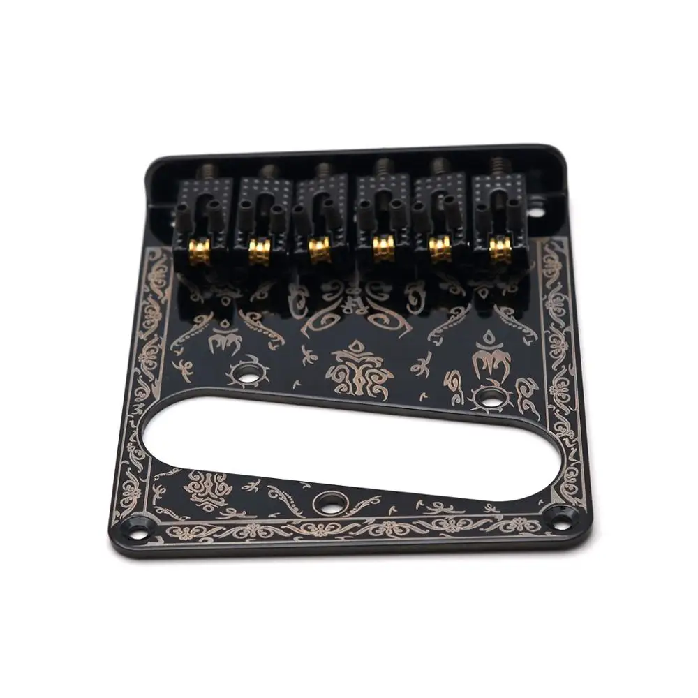 Набор 6 струн электрическая гитара мост черный металл золотой шар седло гитарные