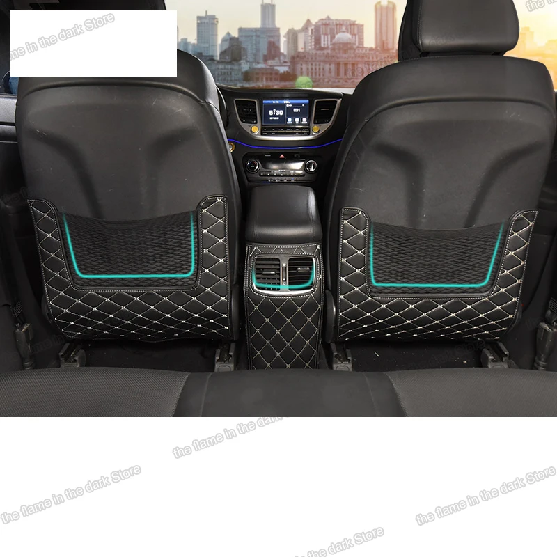 ?? Lsrtw2017ファイバー革車後部座席アームレスト抗kichマットヒュンダイツーソン2015 2016 2017 2018アクセサリープロテクター自動