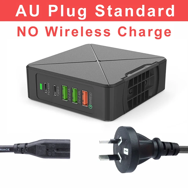 AU Plug F88 696 F88 75W USB зарядное устройство type C быстрое зарядное устройство для iPhone 8 X XR Qi Беспроводное зарядное устройство для samsung S/Note QC 3,0 быстрое настенное зарядное устройство - Тип штекера: AU Plug F88