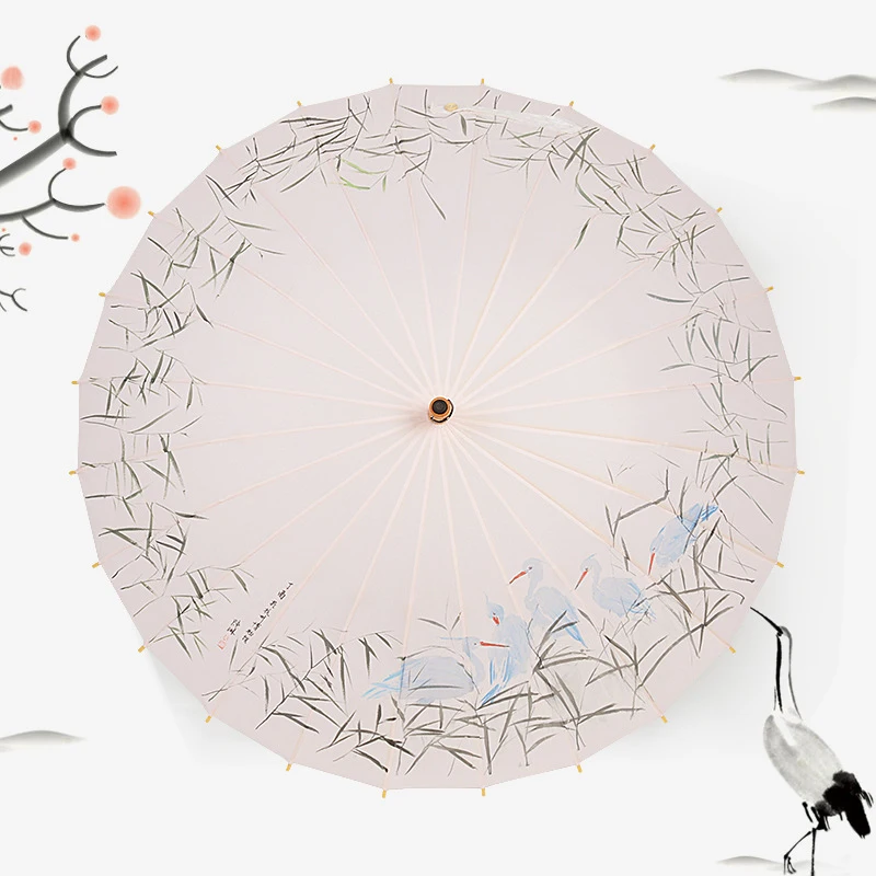 Зонт китайский Солнцезащитный с длинной ручкой Модный водонепроницаемый в стиле