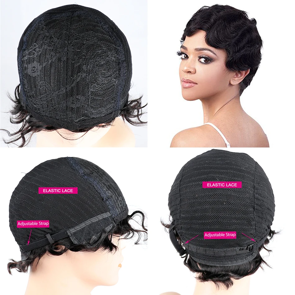Короткие кружевные человеческие волосы парики для женщин бразильские волнистые