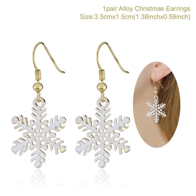 xmas earring 8 Рождественские украшения игрушки для взрослых и детей Санта-Клаус Снеговик рога очки Рождественские декоративные серьги ожерелье Natale Noel - Цвет: xmas earring 8