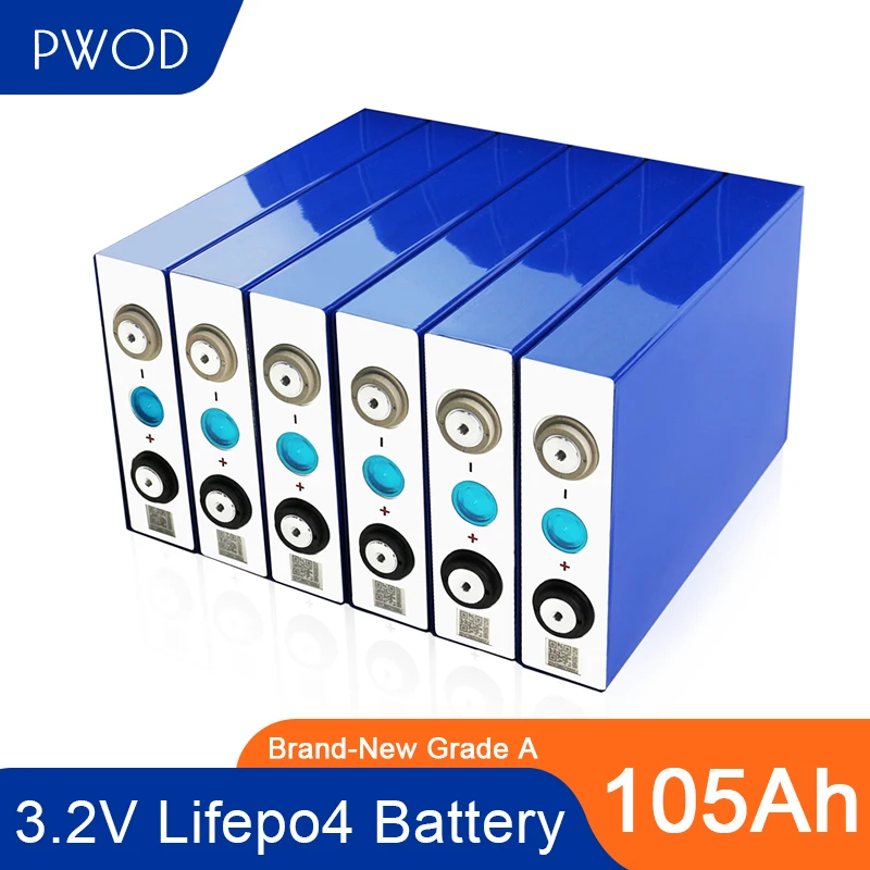PWOD 32 шт. Перезаряжаемые Lifepo4 Батарея пакет Ева 3 2 V 105Ah 12V 24V 48V призматический