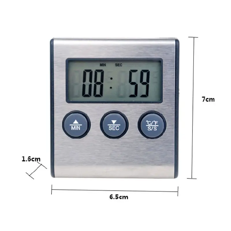 

Digital Kitchen Thermometer LCD Display Long Probe for Grill Oven Food Meat Cooking Alarm Timer Measuring Tools wholesales