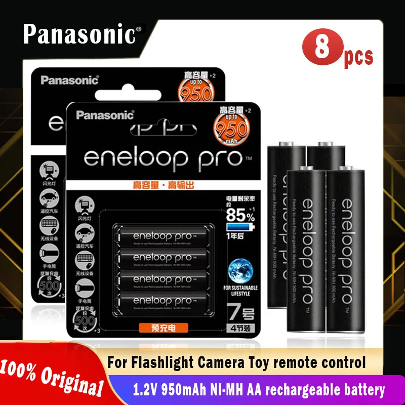 8 шт. Panasonic Eneloop 1 2 в 950 мАч AAA аккумуляторная батарея для фонарика игрушек камеры