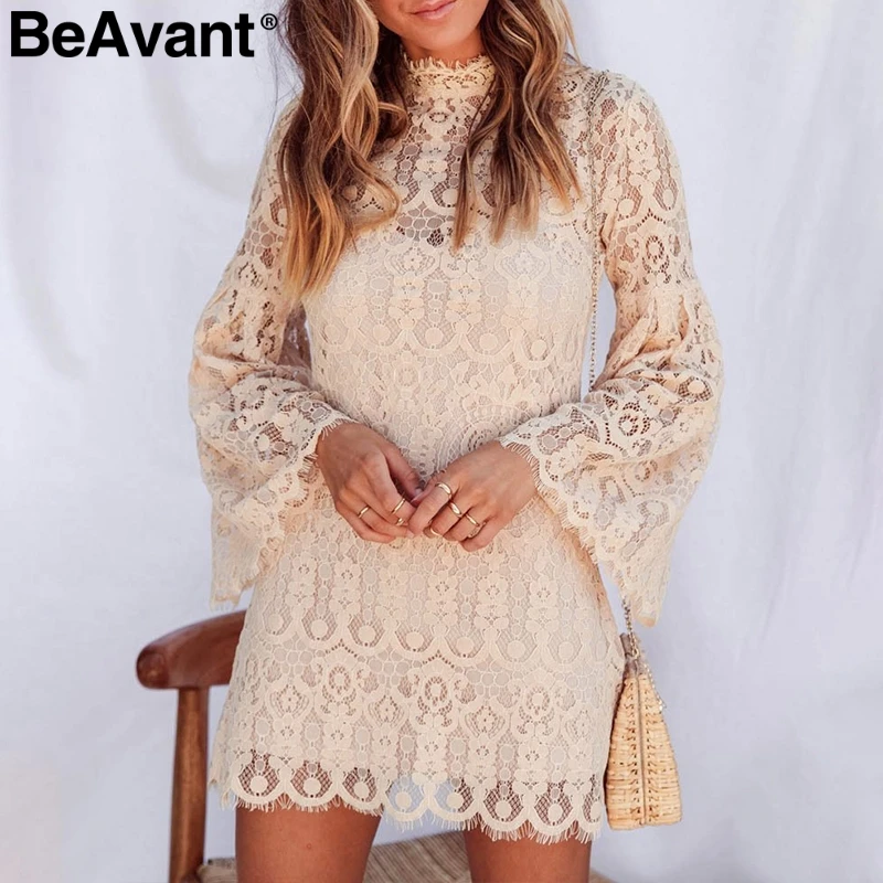 BeAvant сексуальное кружевное платье с вышивкой Женские Элегантные расширяющиеся к