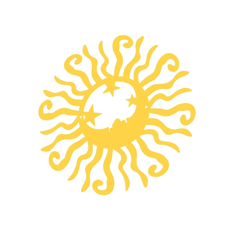 Солнечная Луна металлическая стена искусство стальной открытый декор активный