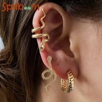 3pcsset snake ear cuffs fake piercing earrings for women punk ear clips vintage personality jewelry gift party cool accessories