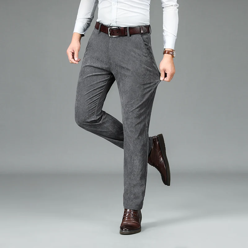 Мужские повседневные вельветовые брюки темно-синие прямые размеры 28-40 на все