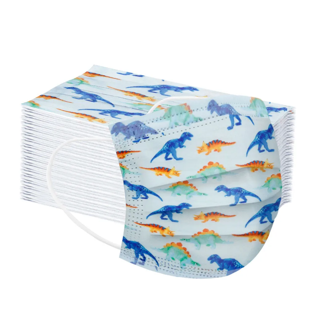 

50pc Halloween Cosplay Headband Masques Disposable Fashion Children Face Masks 3ply Nonwoven Earloop Face Mouth Cover For Kids