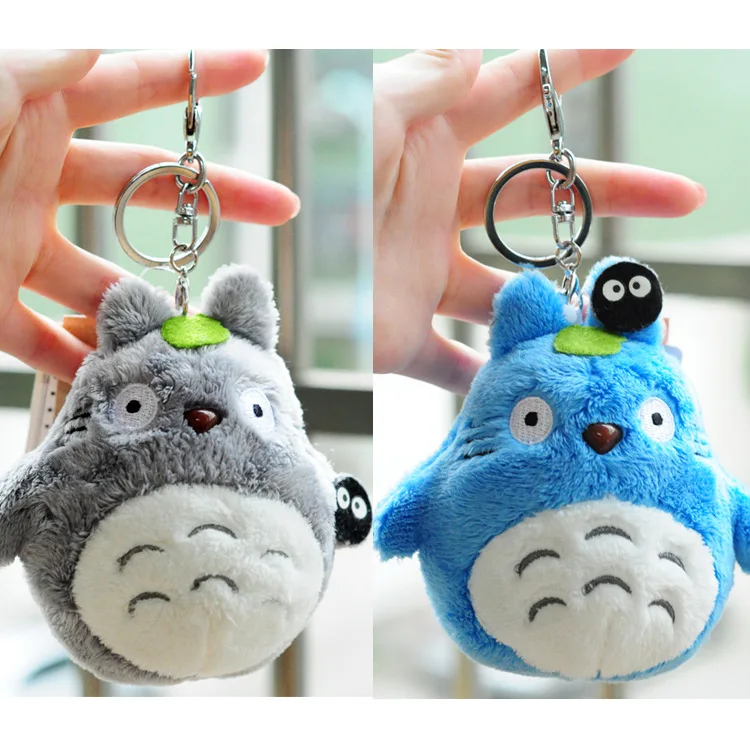 

10cm cute cartoon totoro Plush toy kawaii anime Totoro keychain pendant toys stuffed plush Keyring doll 2017 key model LELAKAYA