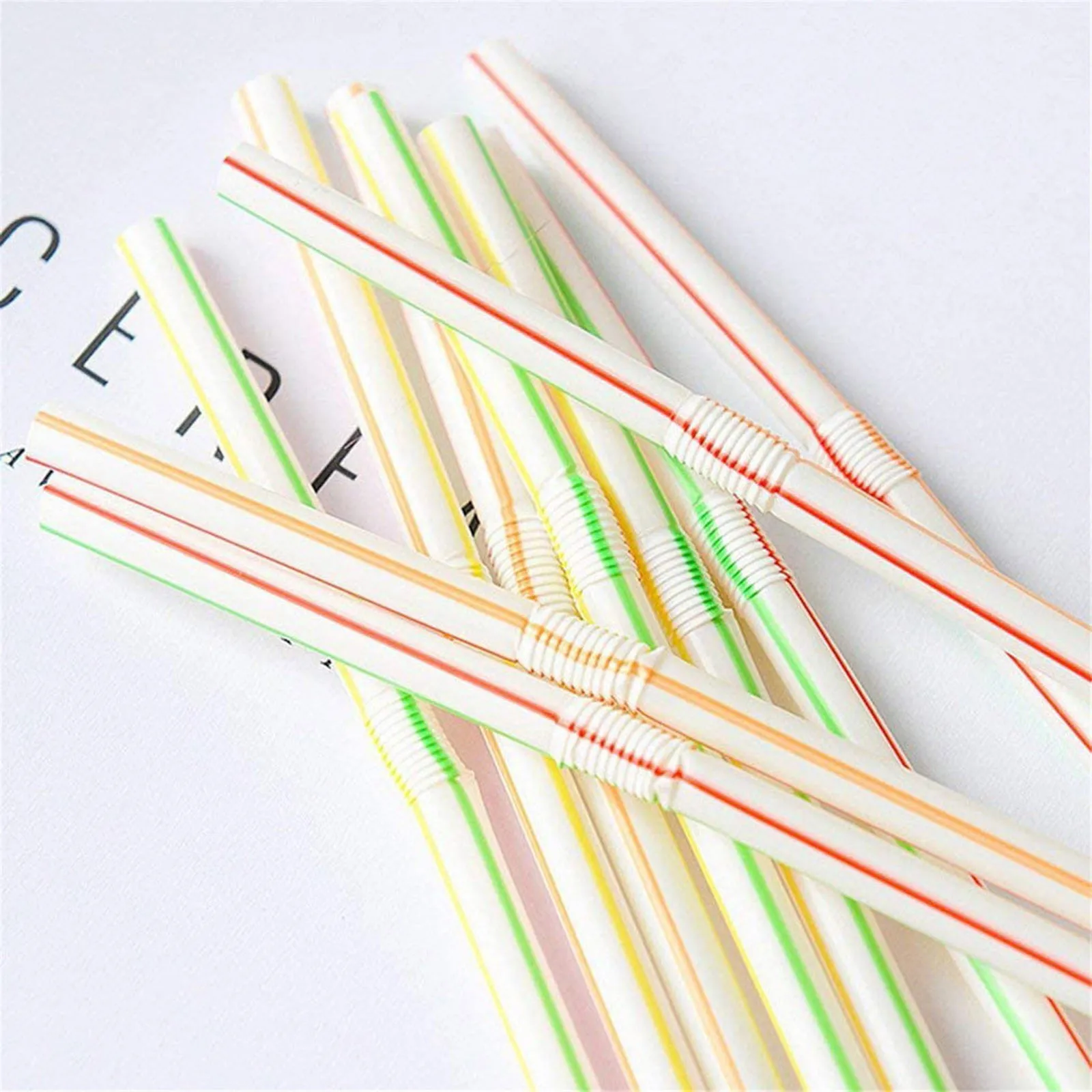 

2021 hot sale 1000Pcs 21cm Colorful Disposable Plastic Curved Drinking Straws Wedding Birthday Party Bar Drink Accessories