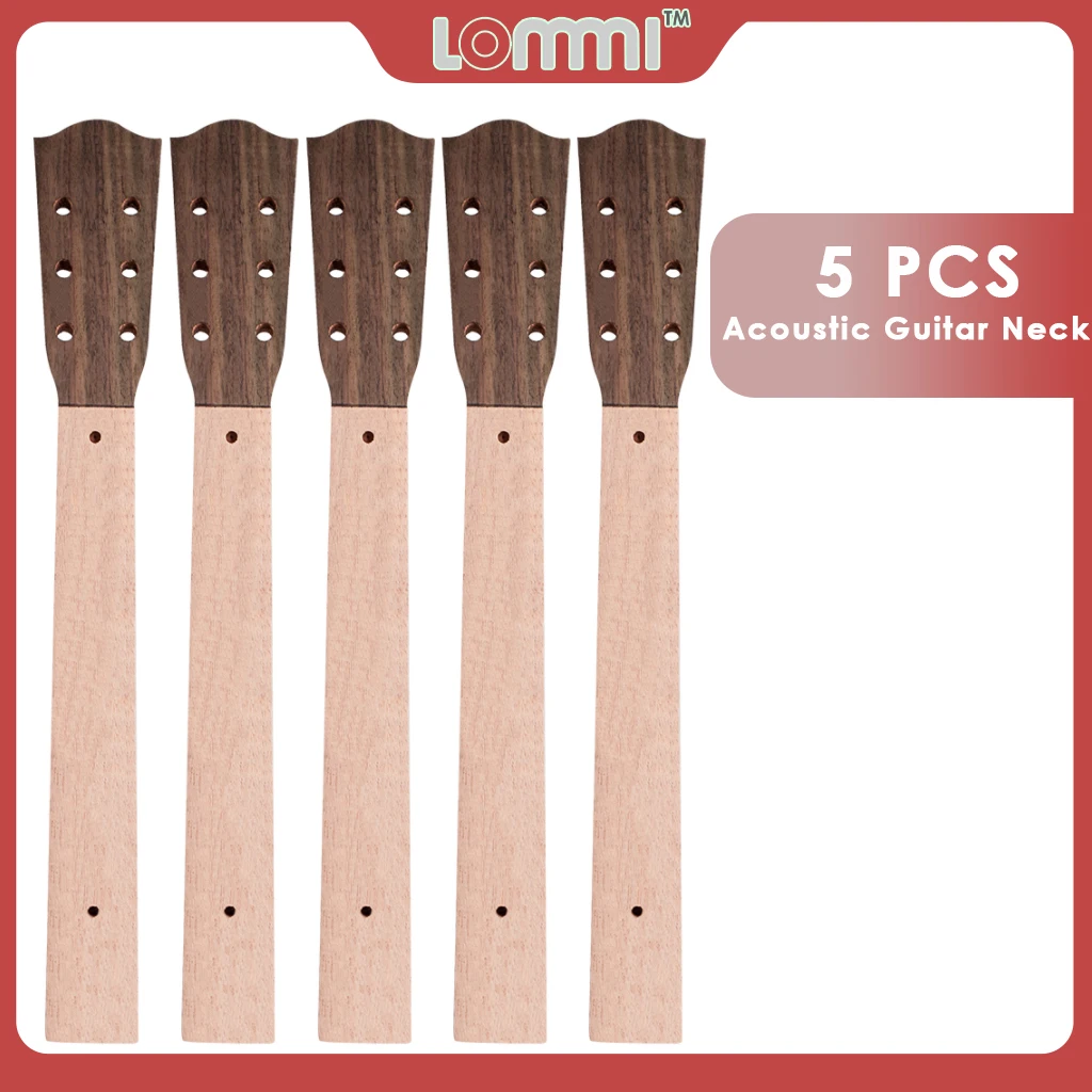 LOMMI 5pcs/1pak 42 Inch Acoustic Guitar Maple Neck Rosewood Head Veneer Unfinished For Repair DIY Electric Guitar Replacement