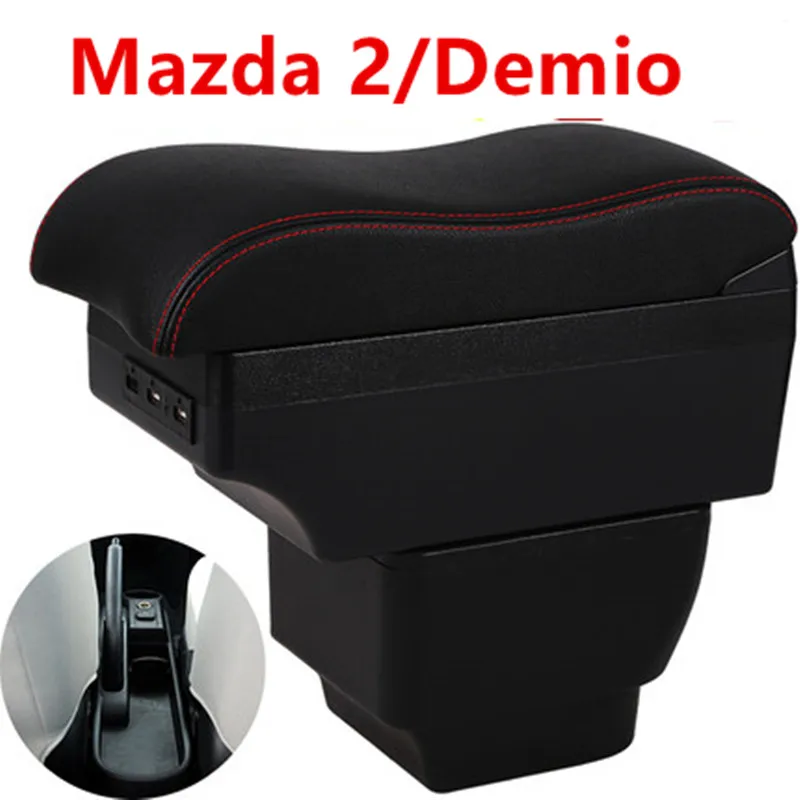 Для Mazda 2/Demio/Mazda2 подлокотник коробка центральный магазин содержимое коробка интерьер подлокотник хранения держатель чашки автомобиля-Стайлинг Аксессуары