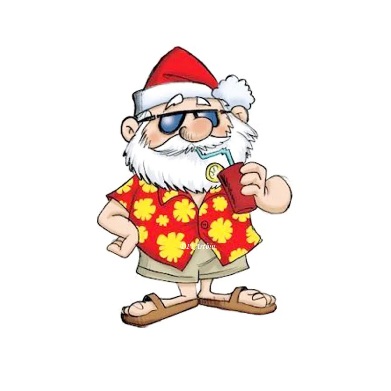 Летние металлические высекальные штампы для напитков в виде Санта Клауса