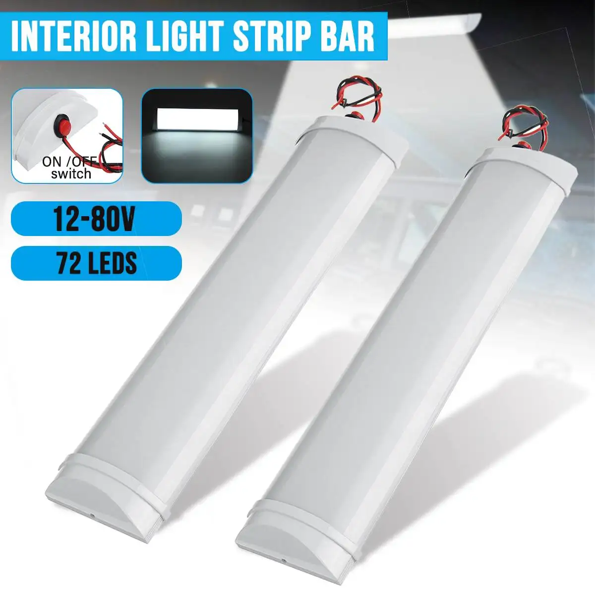 Светодиодная лента для салона автомобиля 1/2 шт. 12 В 24 72 светодиодный Ода