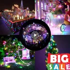 Рождественская гирлянда из 1050100 светодиодов, 1 м, 5 м, 10 м, медный провод, праздничное освещение, Сказочная Гирлянда для украшения рождественской елки, свадьбы