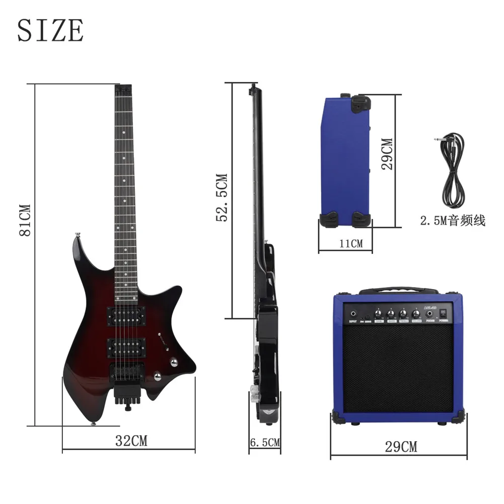 Безголовая электрогитара IRIN с двухрядным звукоснимателем динамик звуковой