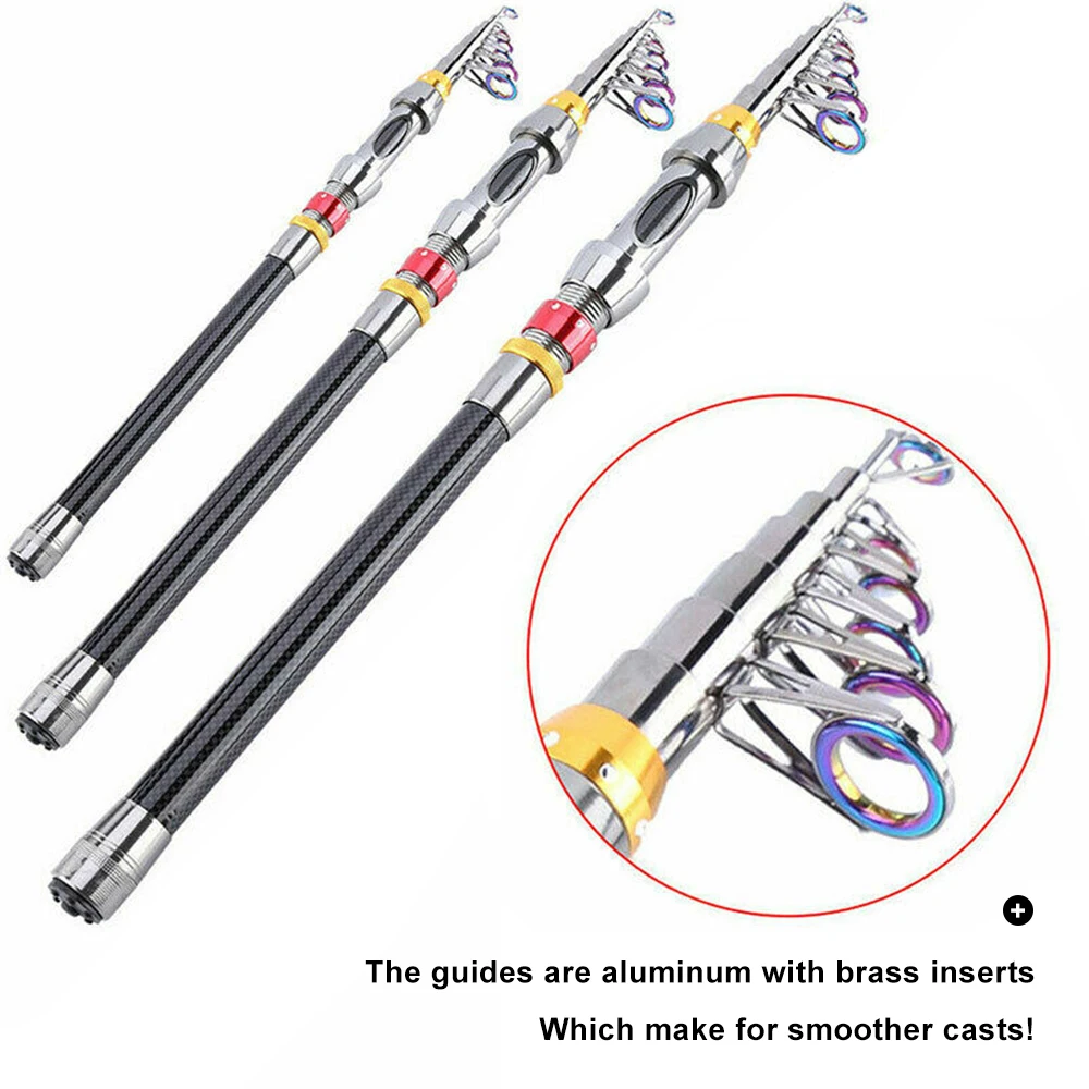 Портативная телескопическая удочка для спиннинга рыбы из углеродного волокна 1 8