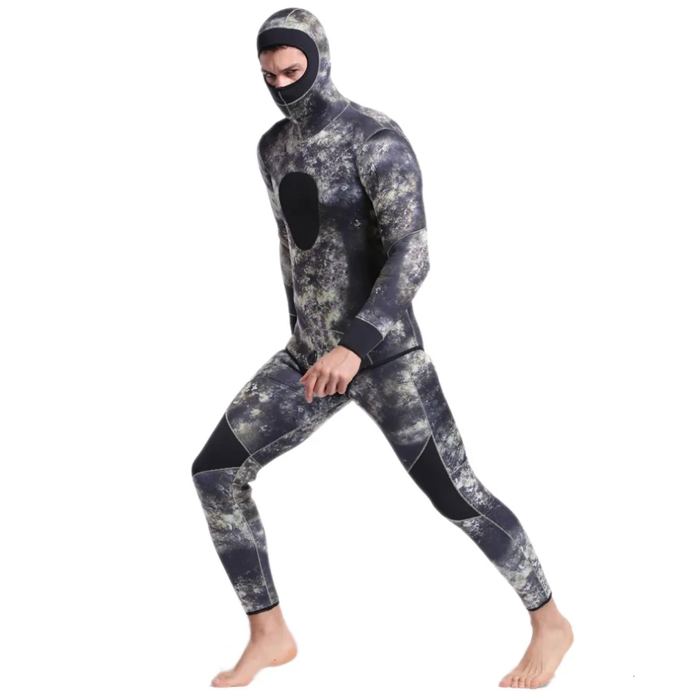 Камуфляжный неопреновый гидрокостюм SBART 3 мм для дайвинга полный комплект мужчин