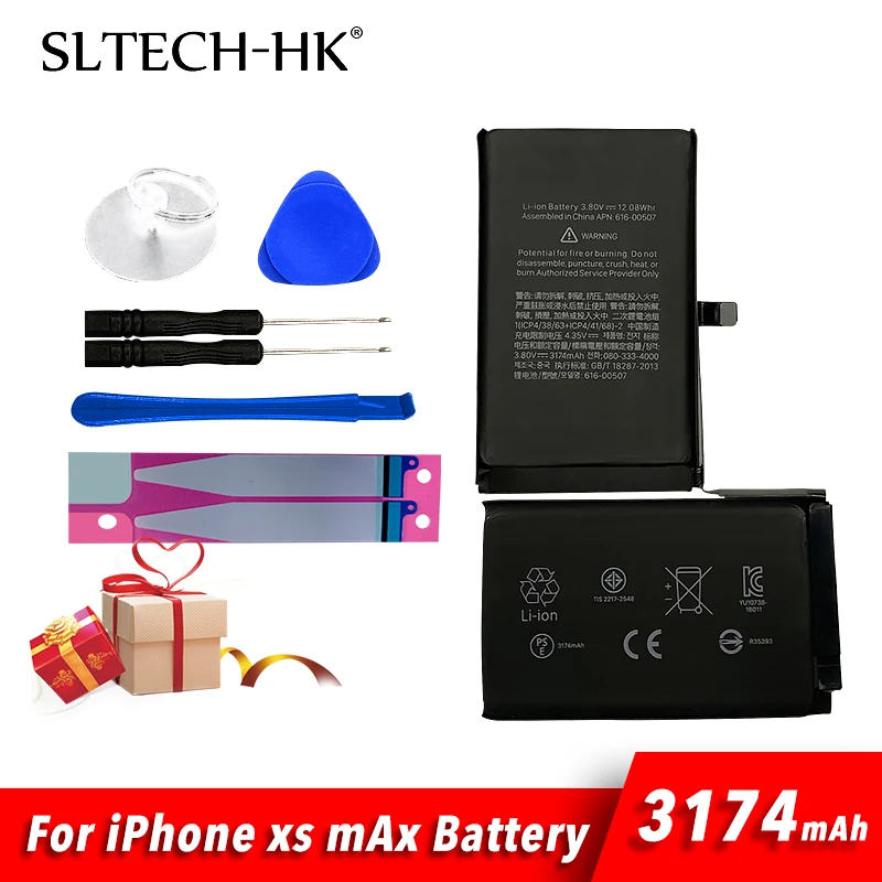 Литиевая батарея для iPhone XS MAX сменные батареи внутренний телефон Bateria клейкая