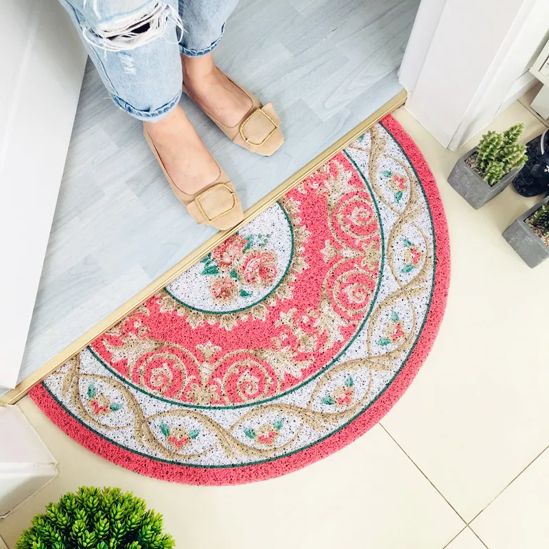 Напольный коврик для входной двери половинный круглый уличный ванной комнаты