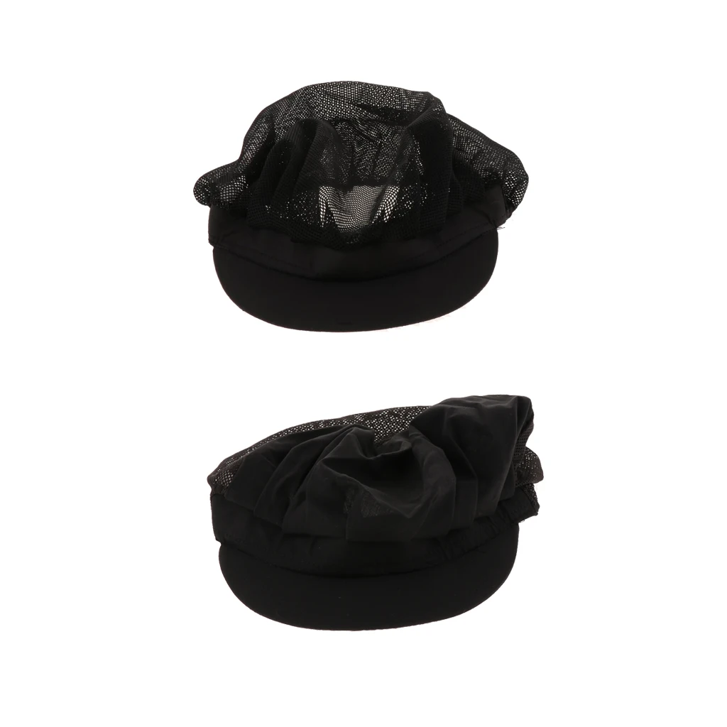 2 черный полный & Половина сетки шеф повара Топ Череп Кепка Ресторан питание шляпа