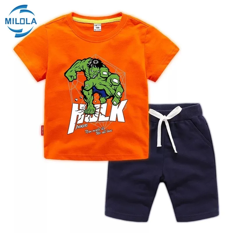 Комплекты одежды для мальчиков и девочек Disney Мстители Халк хлопковые футболки