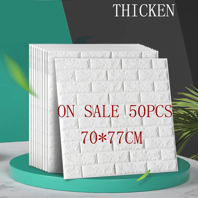 утолщенные 70*77 3D кирпичные настенные панели DIY ПЭ пены стикер стены Детская