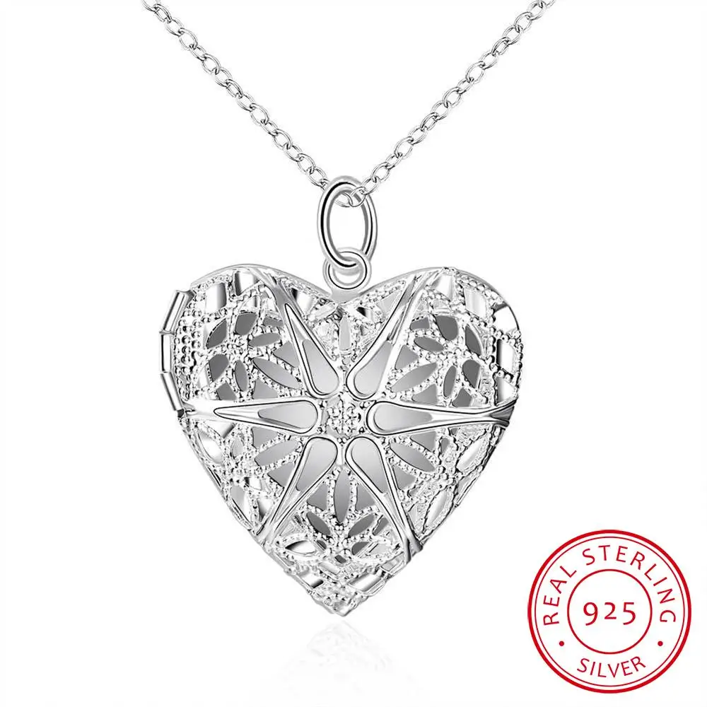 Подарок на Новый год 925 стерлингового серебра кулон фоторамка ожерелье