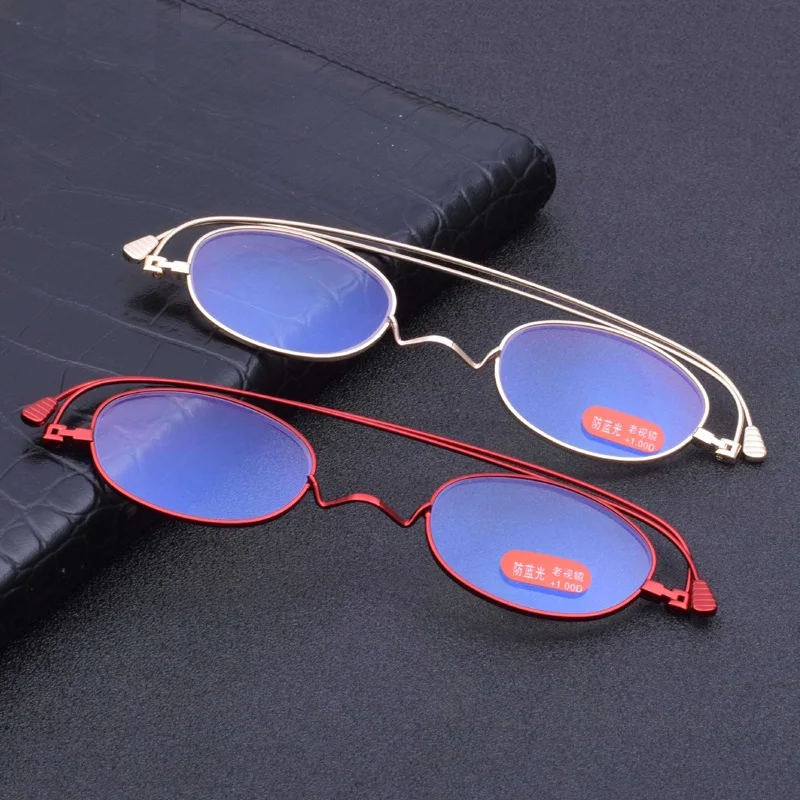 Ультра светильник складные очки для чтения металлическая Пресбиопия с чехлом