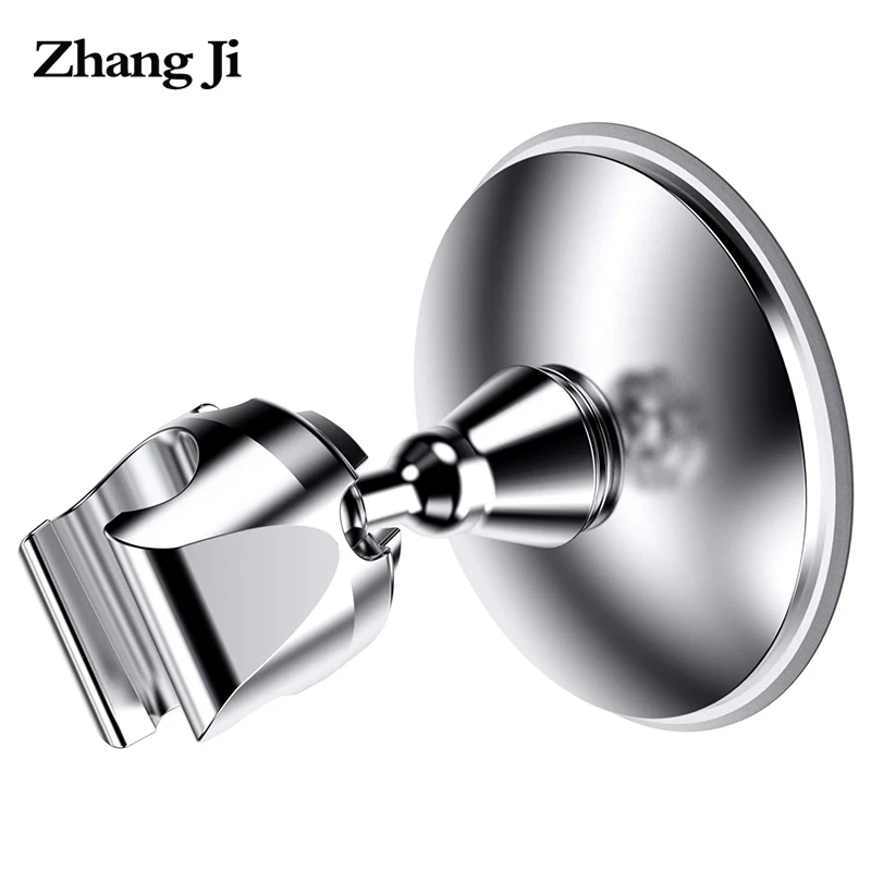 ZhangJi, элегантный дизайн, пластиковая душевая головка для ванной комнаты, Хромированная пластина, АБС присоска, без дрели, держатель для душа, кронштейн для душа