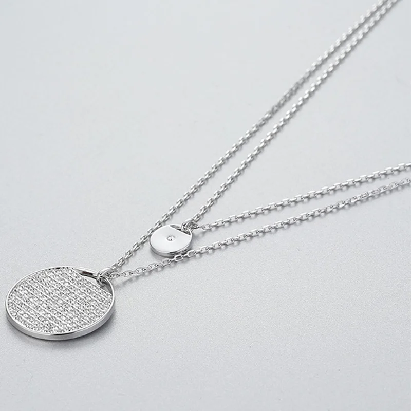 Женское Ожерелье с белым слоем PANDOO белое ожерелье из стерлингового серебра 925