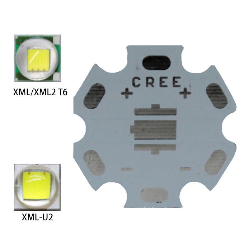 Бесплатная доставка! 20 мм CREE белый XML/XML2 T6 U2 LED PCB/алюминиевая Базовая