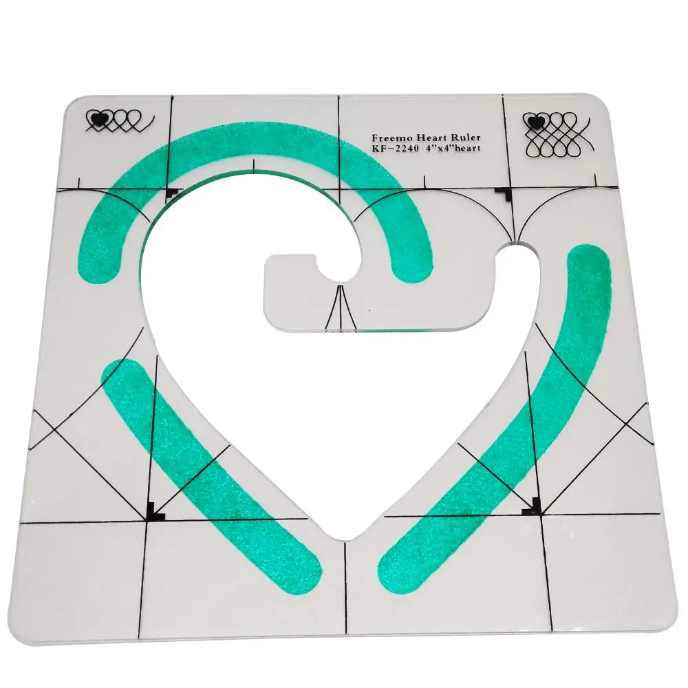 Нескользящая стеганая линейка freemo arc heart Liner 4 &quotX4&quot набор лоскутных шаблонов для
