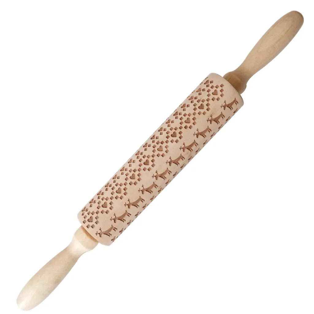 35 см Рождественская Скалка rouleau a patisserie walek do ciasta patisserie outils аксессуары douille patisserie Xmas@ 5