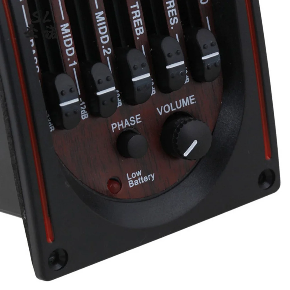 Multifunctional Guitar Pickup Sound Tone Equalizer Accurate Amplifier Tools Instrument Easy Install Portable Preamp 5 Band Tuner | Спорт и