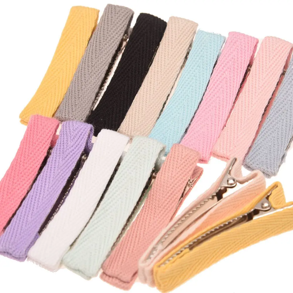 Заколки для волос с бантом девочек 20 шт. хлопковые аксессуары 5 см модные сделай