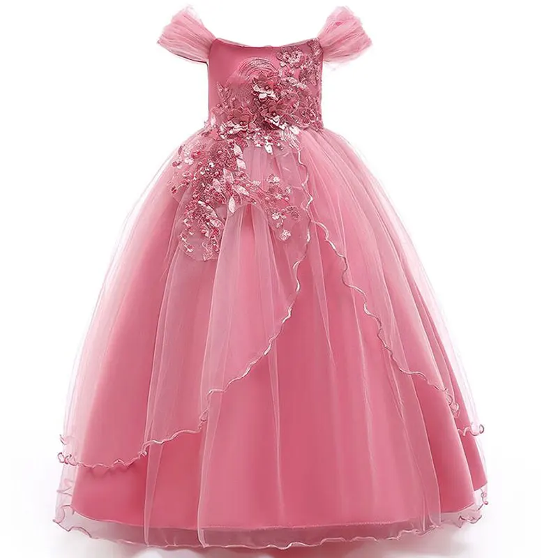 2021 подростка вечерние Для Девочек Свадебное платье с длинным рукавом кружевом и