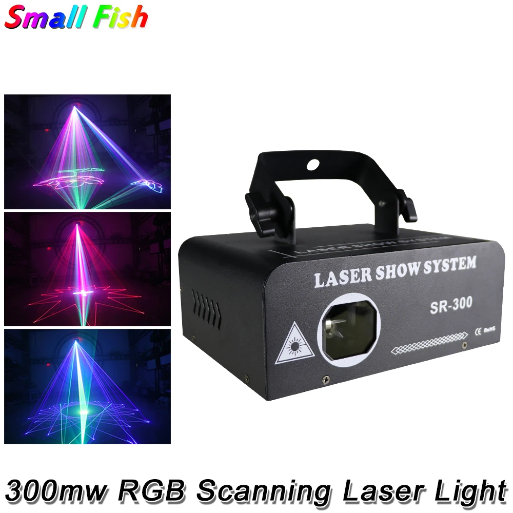 300mw RGB Scanning Laser Light Sound Control Disco led Music Patterns Show Laser Projector For DJ Party Concert Wedding Club