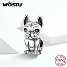 Подвеска в виде французского бульдога, серебро 100% пробы