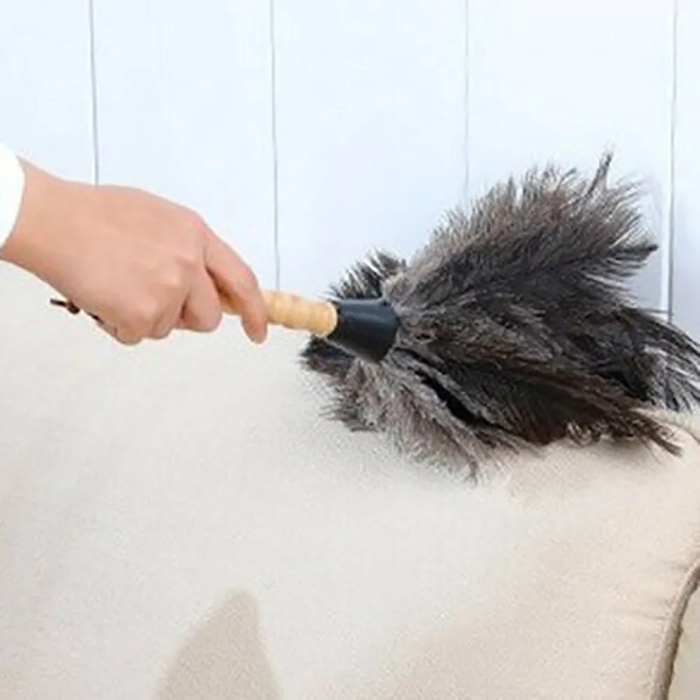 

Anti-static Feather Duster Ostrich Feather Brush Duster with Wood Handle Dusting Cleaning Brush Household Cleaning Tool