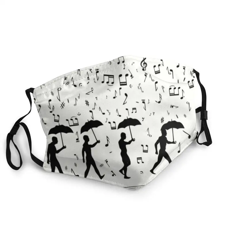 

Singing In The Rain Washable Mouth Face Mask Adult Music Notes Umbrella Anti Haze Dust Mask Protection Cover Respirator Muffle