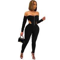women bodycon sexy off shouder zipper patchwork mesh long sleeve ruched crop top pencil pants party club 2 piece matching sets