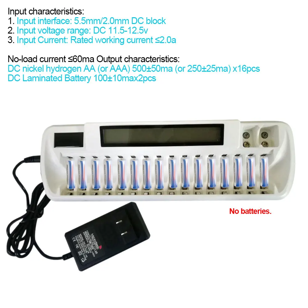Умное зарядное устройство с ЖК дисплеем 16 ячеек ячейками для AA AAA Ni MH Cd